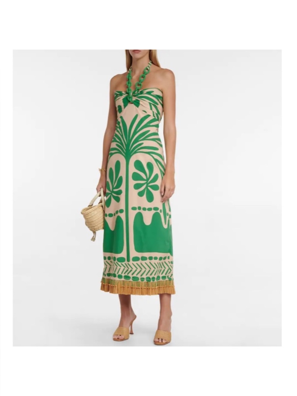 EUC Johanna Ortiz Women’s Green Ritmo Vivo Midi Dress, Size 6